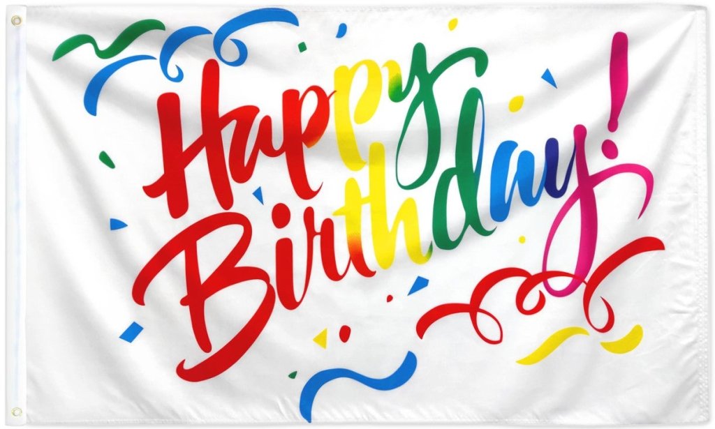 Happy Birthday (Colors) Flag 3x5ft Poly - Flags Importer