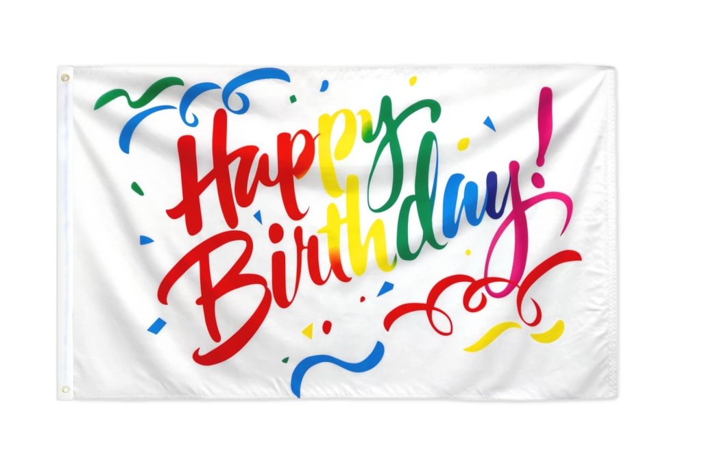 Happy Birthday (Colors) Flag 3x5ft Poly - Flags Importer