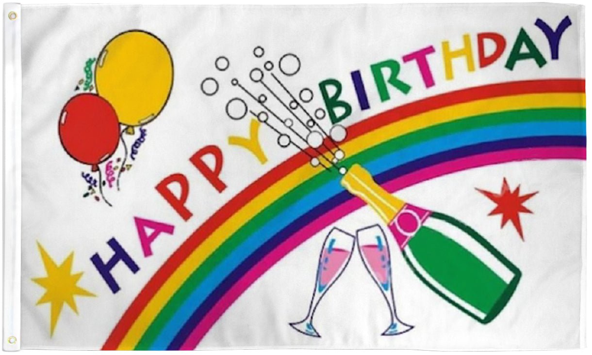 Happy Birthday (Party) Flag 3x5ft Poly - Flags Importer