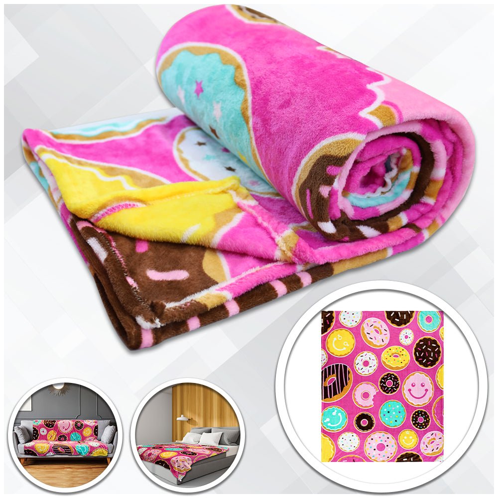 Happy Donuts Soft Plush 50x60in Blanket - Flags Importer