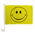 Happy Face (Yellow) Single - Sided Car Flag - Flags Importer