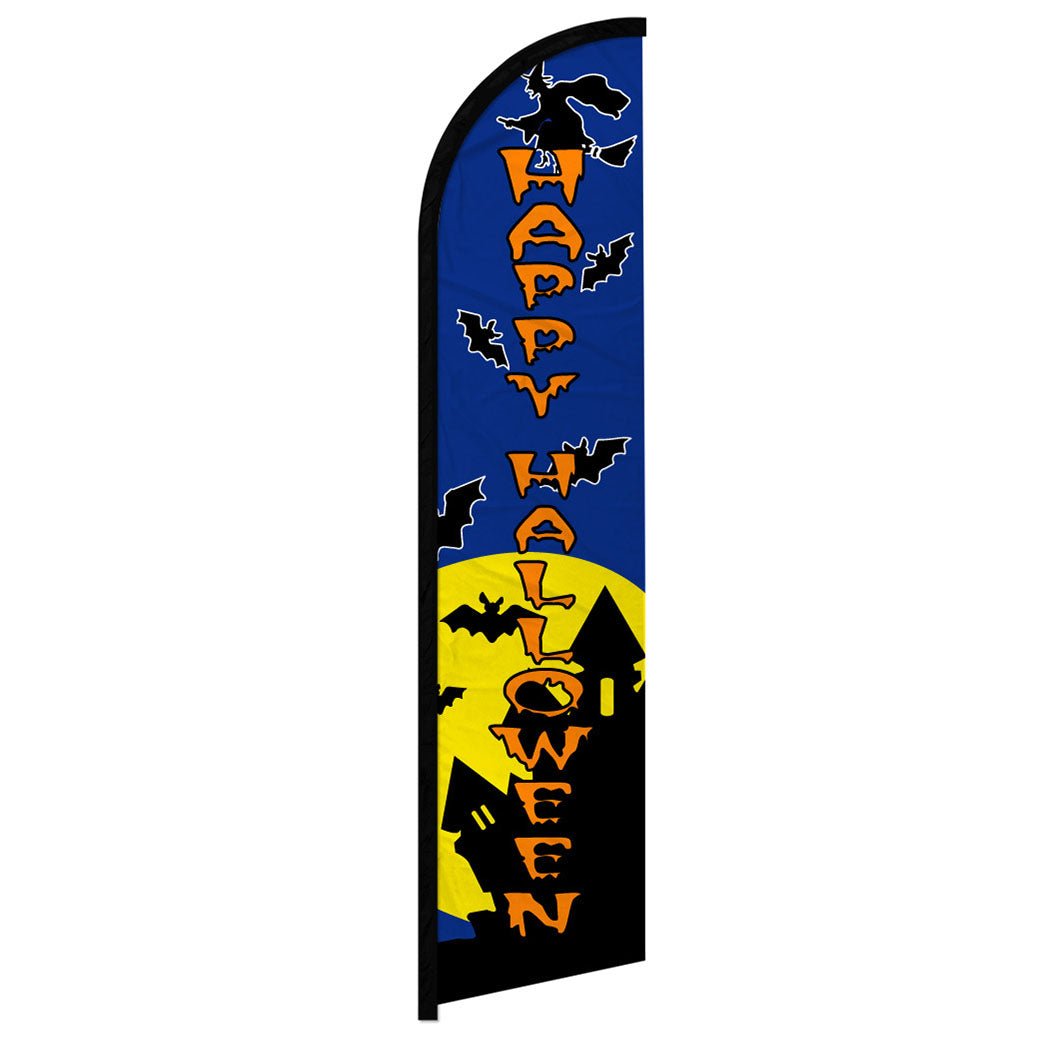 Happy Halloween (Blue) Windless Banner Flag - Flags Importer