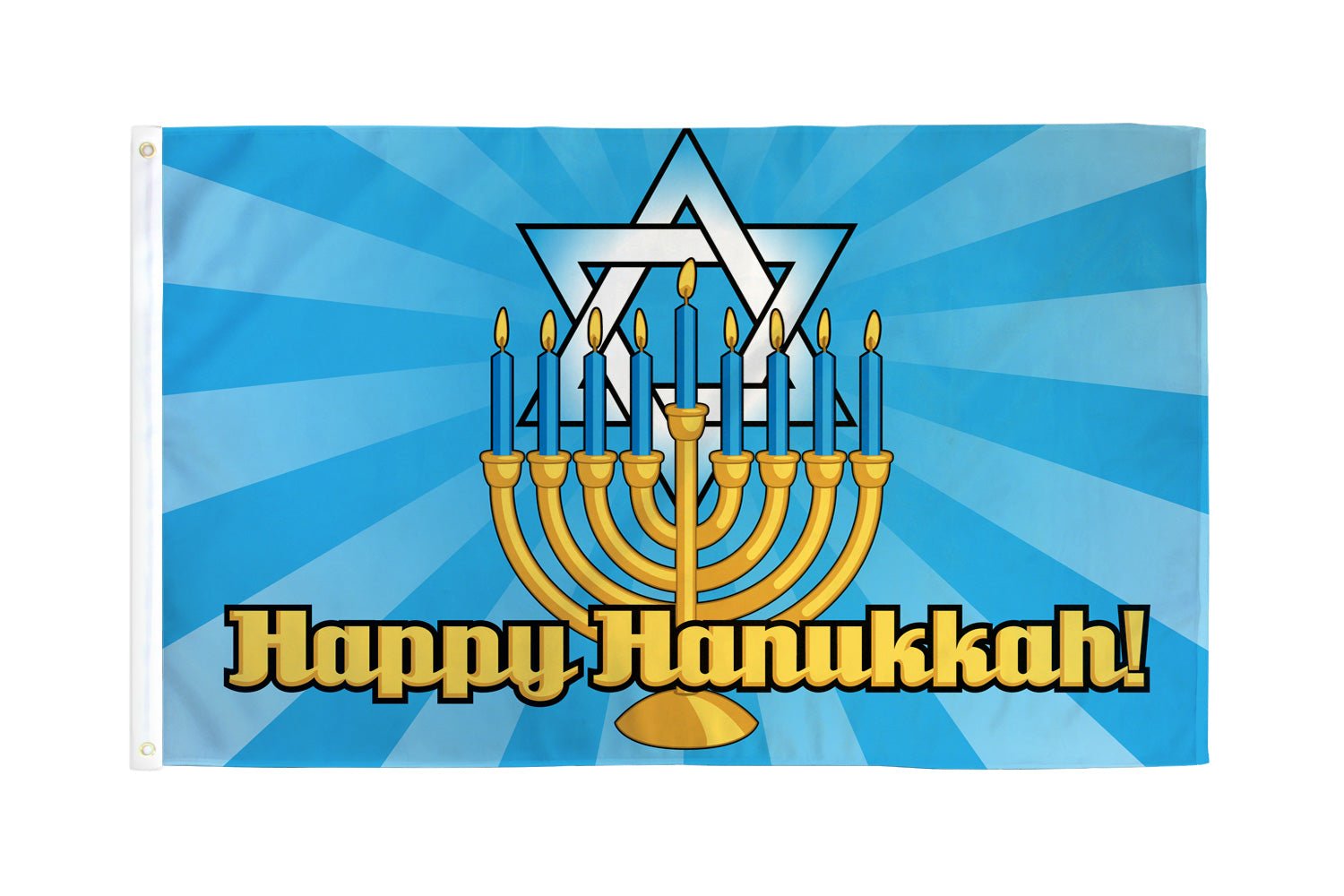 Happy Hanukkah Flag 3x5ft Poly - Flags Importer