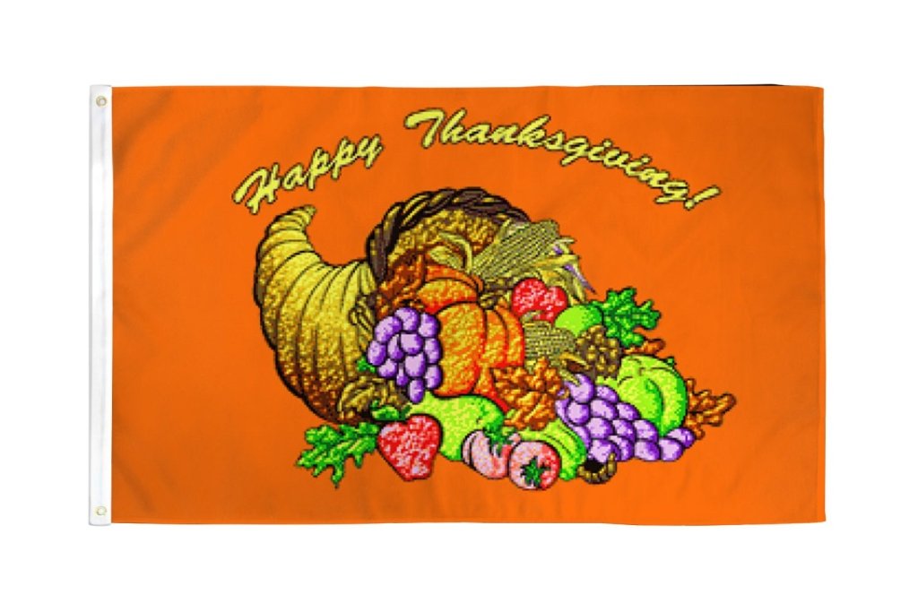 Happy Thanksgiving Flag 3x5ft Poly - Flags Importer