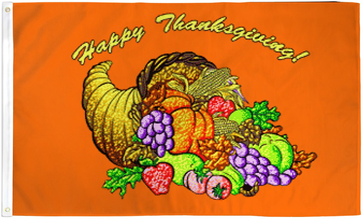 Happy Thanksgiving Flag 3x5ft Poly - Flags Importer