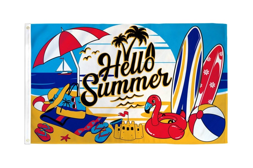 Hello Summer Flag 3x5ft Poly - Flags Importer