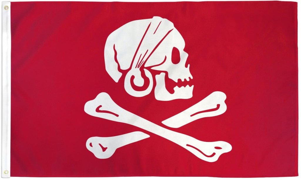 Henry Avery (Red) Pirate Flag 3x5ft Poly - Flags Importer