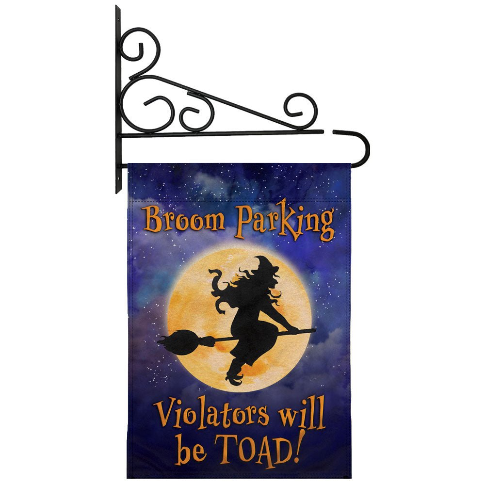 H&G Studios Broom Parking (Halloween) 12x18in Garden Flag - Flags Importer