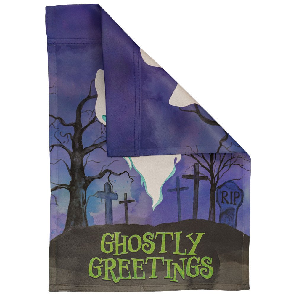 H&G Studios Ghostly Greetings (Halloween) 12x18in Garden Flag - Flags Importer