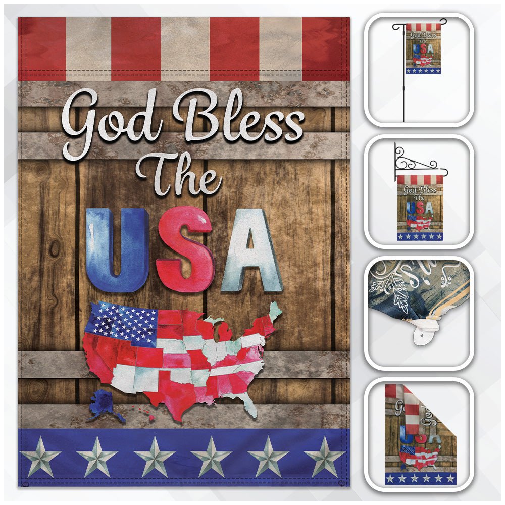 H&G Studios God Bless the USA 12x18in Garden Flag - Flags Importer