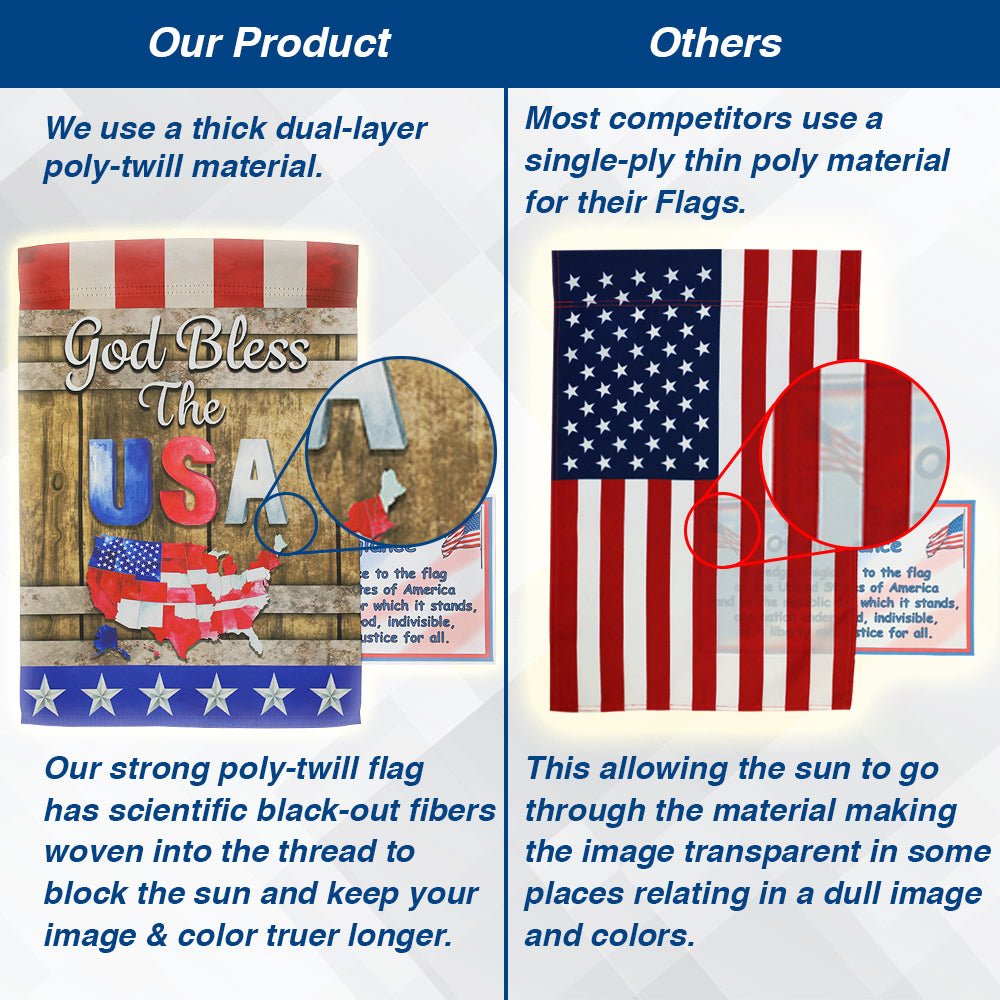 H&G Studios God Bless the USA 12x18in Garden Flag - Flags Importer