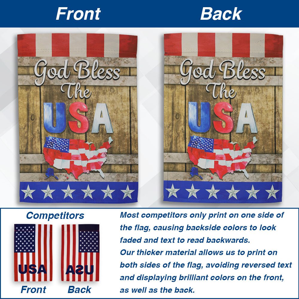 H&G Studios God Bless the USA 12x18in Garden Flag - Flags Importer