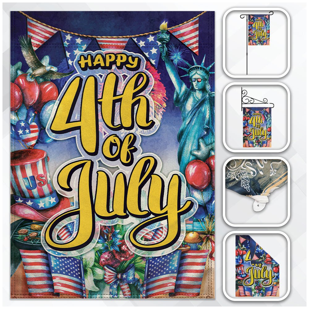 H&G Studios Happy 4th of July (Party) 12x18in Garden Flag - Flags Importer