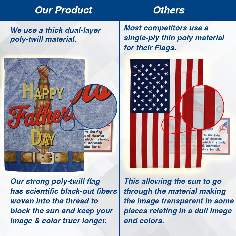 H&G Studios Happy Father's Day (Tie) 12x18in Garden Flag - Flags Importer