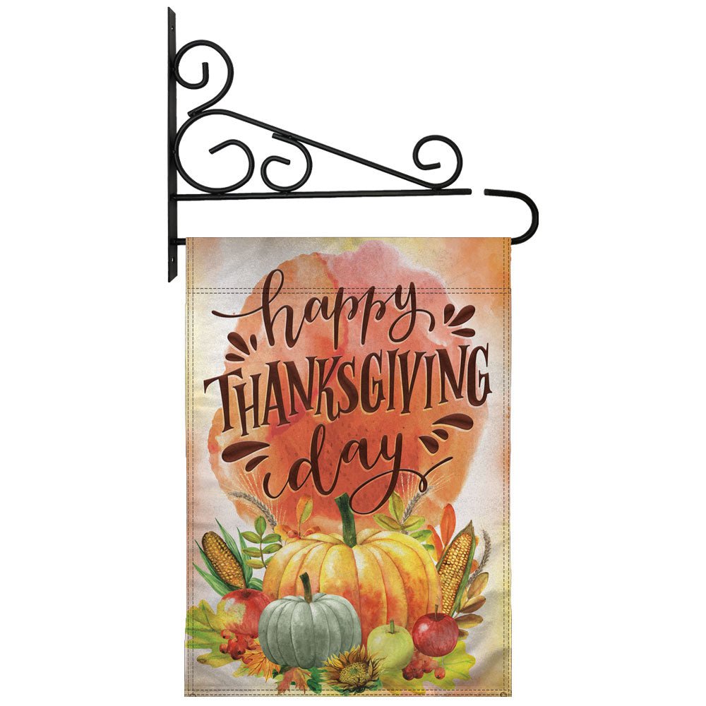 H&G Studios Happy Thanksgiving Day (Pumpkins) 12x18in Garden Flag - Flags Importer