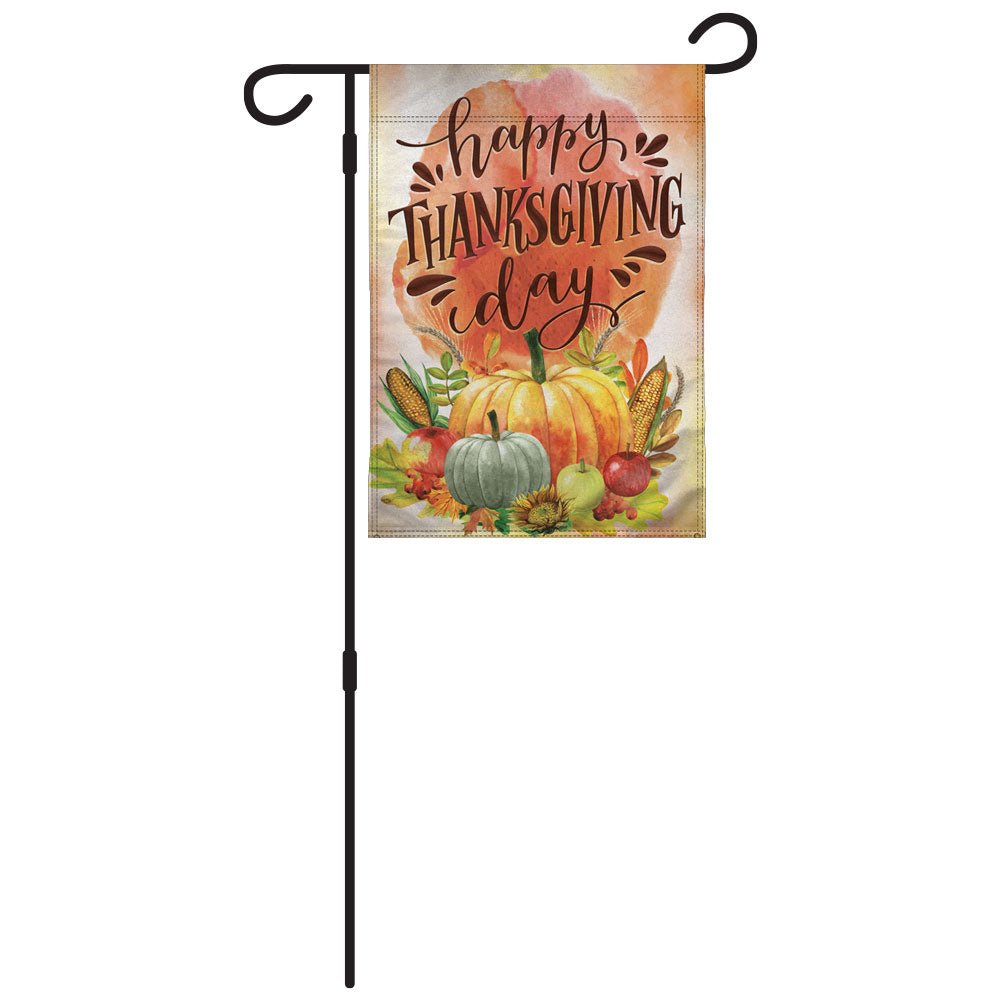 H&G Studios Happy Thanksgiving Day (Pumpkins) 12x18in Garden Flag - Flags Importer