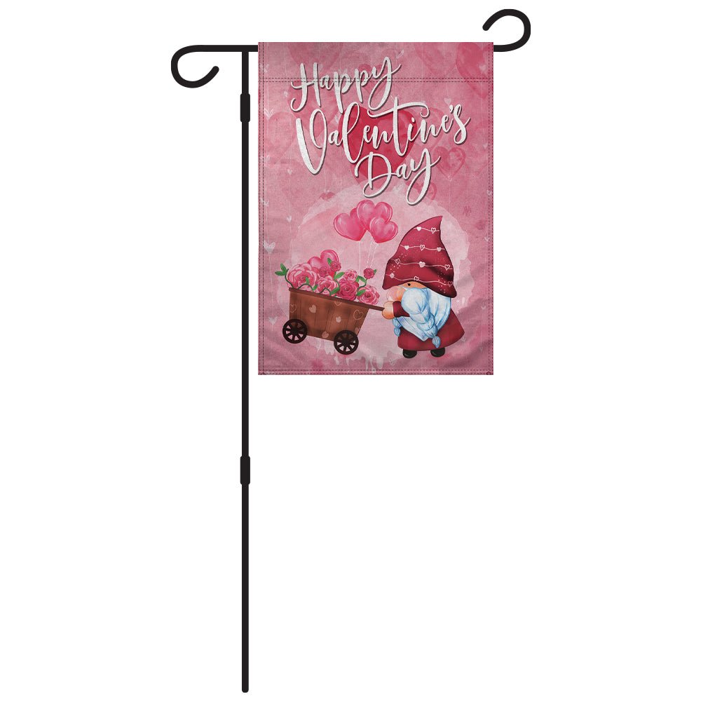 H&G Studios Happy Valentine's Day (Gnome) 12x18in Garden Flag - Flags Importer