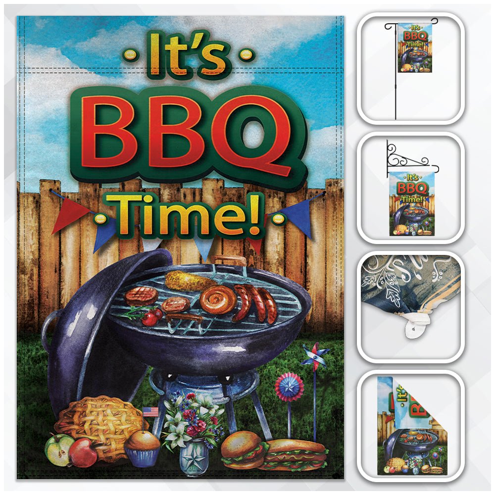 H&G Studios It's BBQ Time 12x18in Garden Flag - Flags Importer