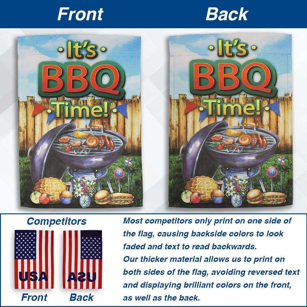 H&G Studios It's BBQ Time 12x18in Garden Flag - Flags Importer