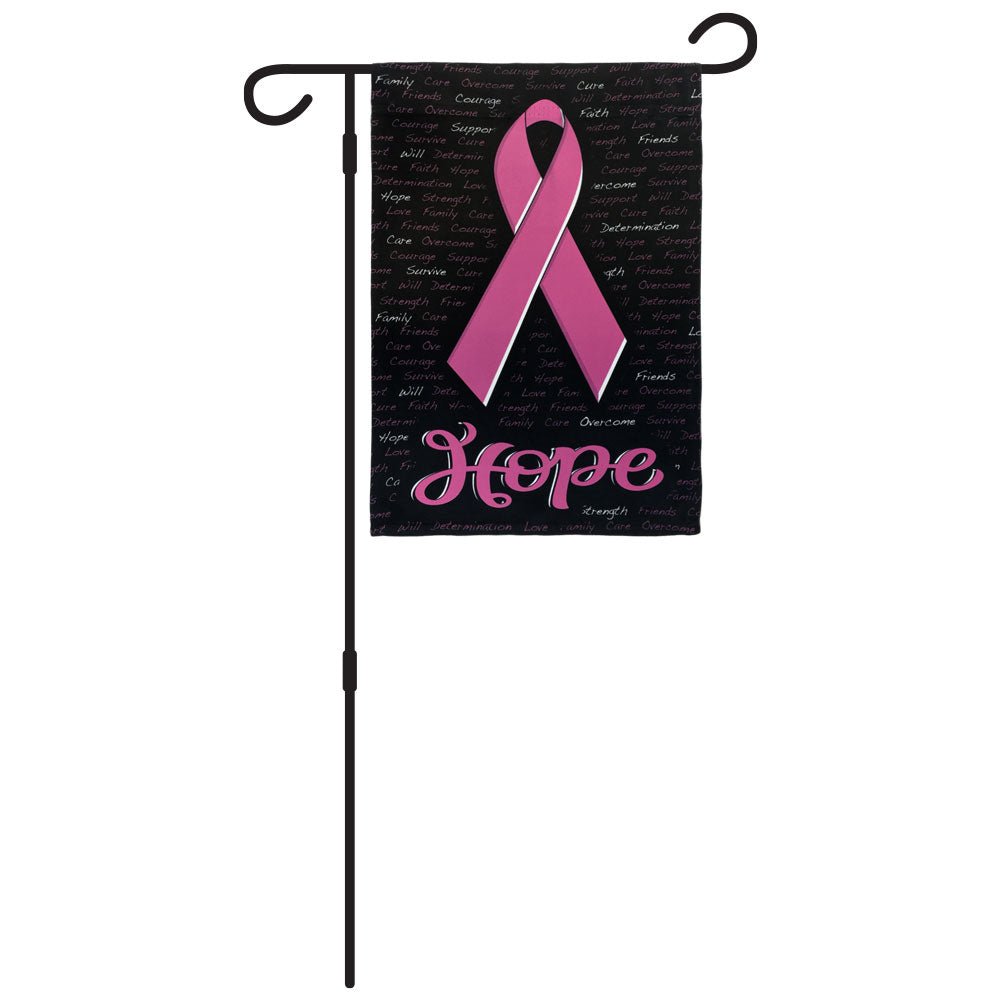 H&G Studios Pink Ribbon (Black) 12x18in Garden Flag - Flags Importer