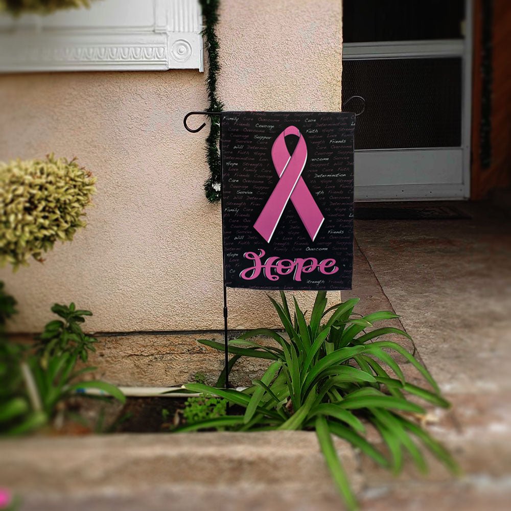 H&G Studios Pink Ribbon (Black) 12x18in Garden Flag - Flags Importer