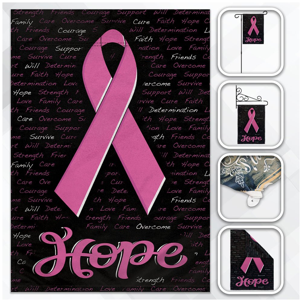 H&G Studios Pink Ribbon (Black) 12x18in Garden Flag - Flags Importer