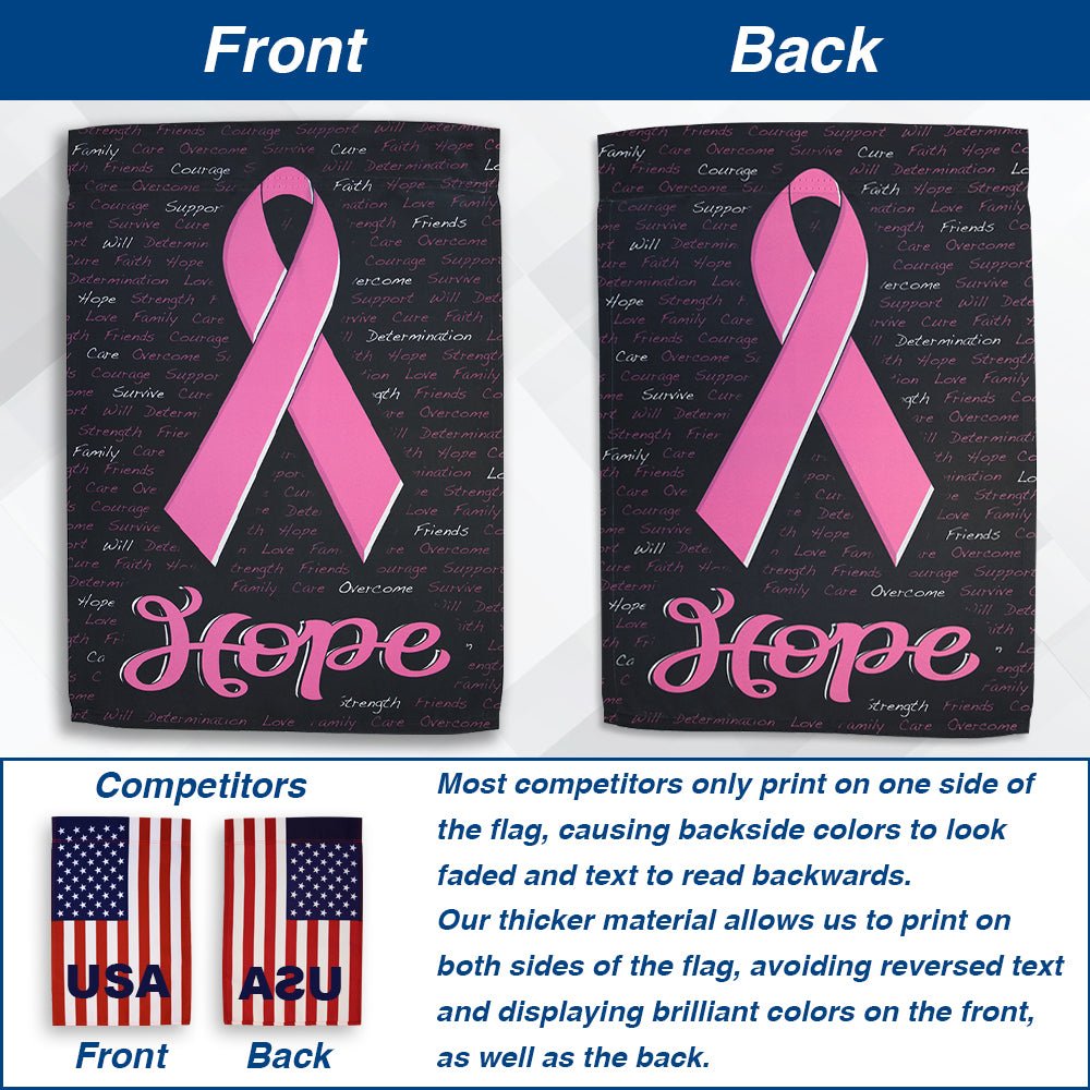 H&G Studios Pink Ribbon (Black) 12x18in Garden Flag - Flags Importer