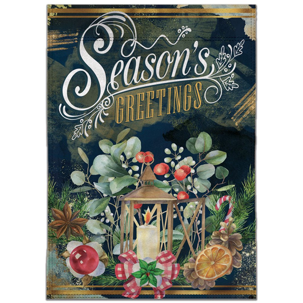 H&G Studios Season's Greetings (Candle) 12x18in Garden Flag - Flags Importer