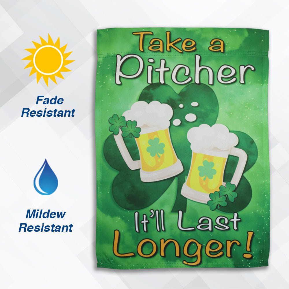 H&G Studios Take a Pitcher (St. Patrick's Day) 12x18in Garden Flag - Flags Importer