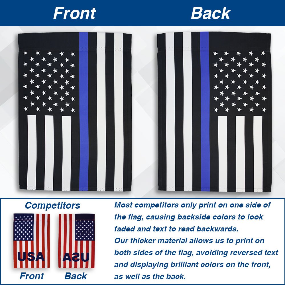 H&G Studios Thin Blue Line 12x18in Garden Flag - Flags Importer