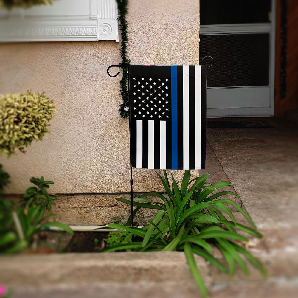 H&G Studios Thin Blue Line 12x18in Garden Flag - Flags Importer