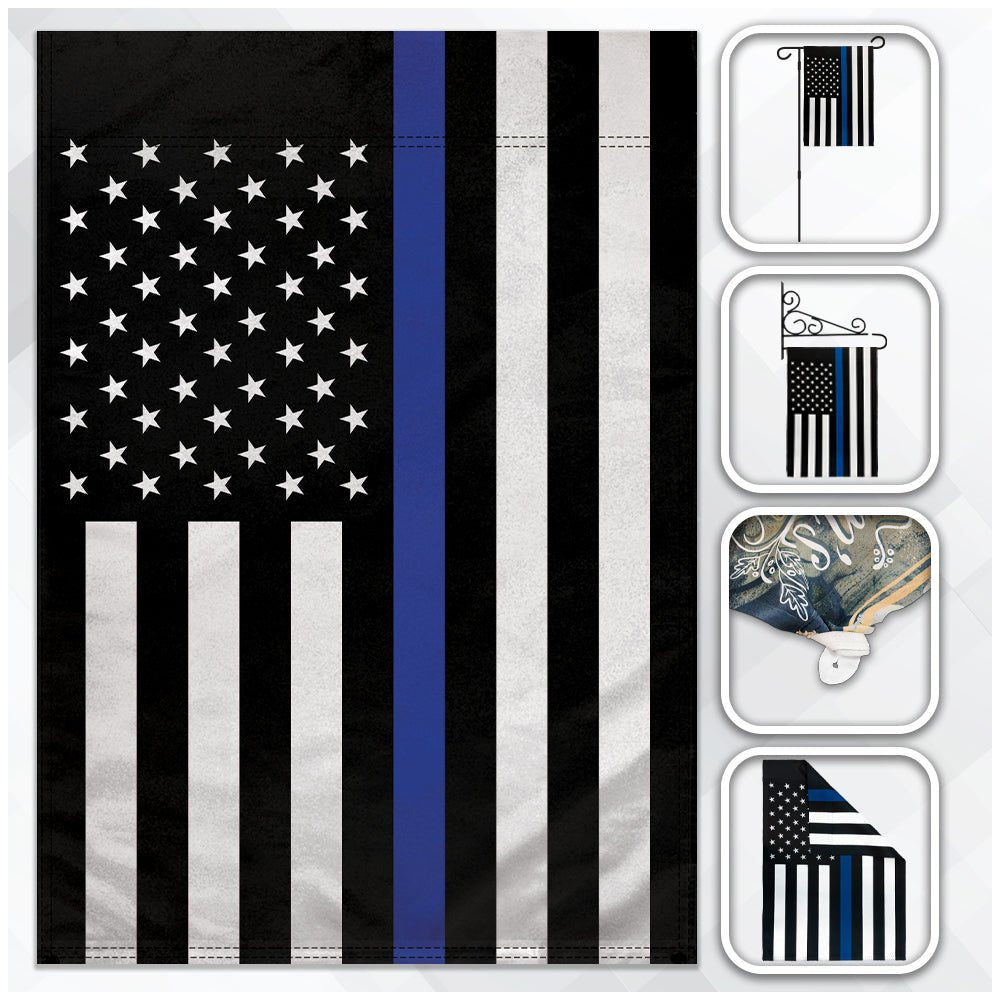 H&G Studios Thin Blue Line 12x18in Garden Flag - Flags Importer