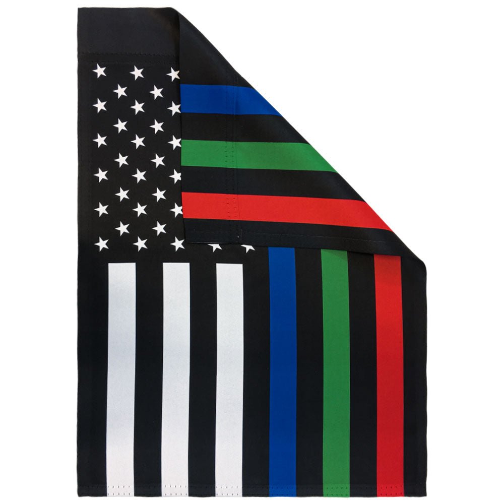 H&G Studios Thin Blue/Green/Red Line 12x18in Garden Flag - Flags Importer