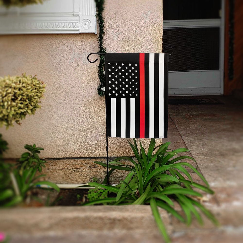 H&G Studios Thin Red Line 12x18in Garden Flag - Flags Importer