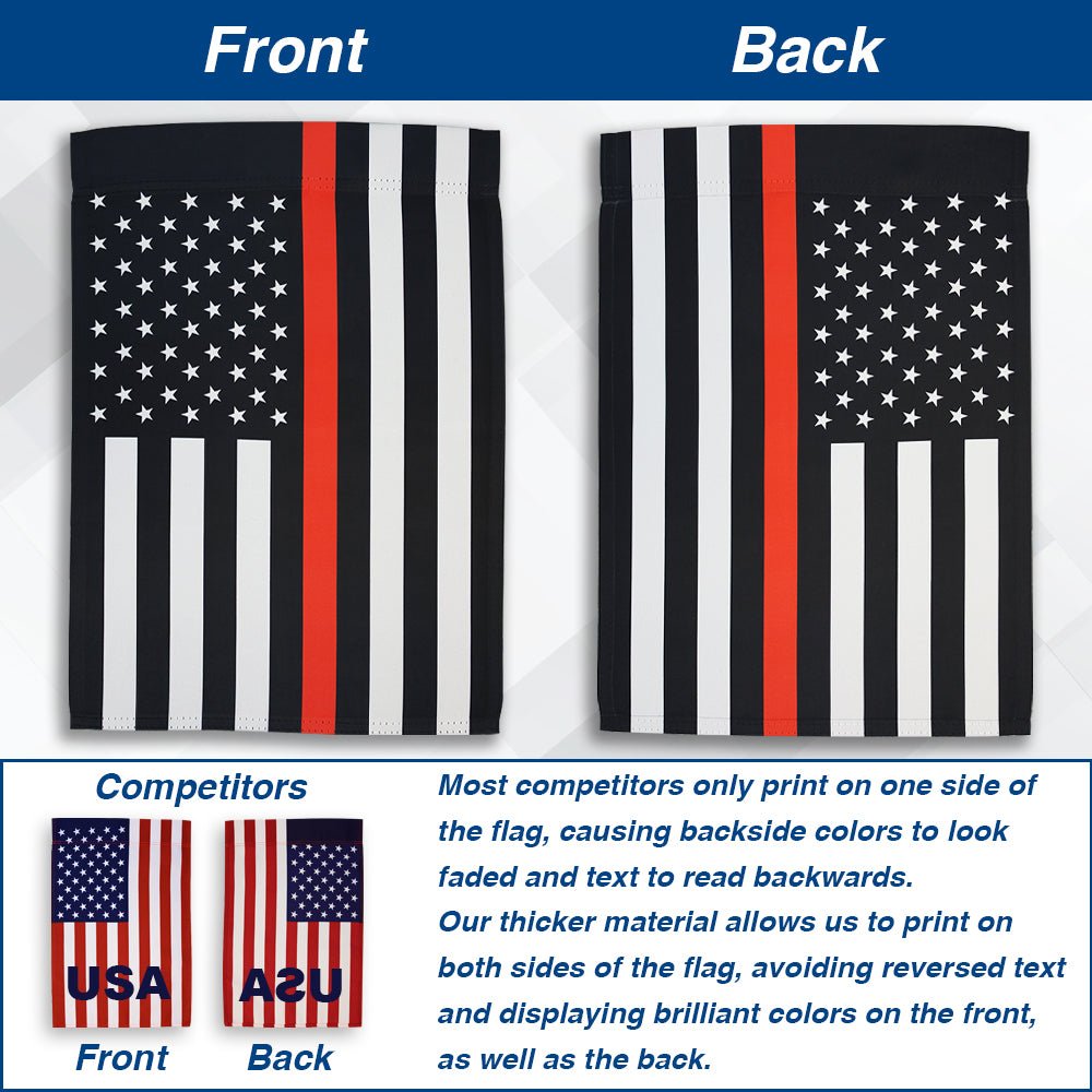 H&G Studios Thin Red Line 12x18in Garden Flag - Flags Importer