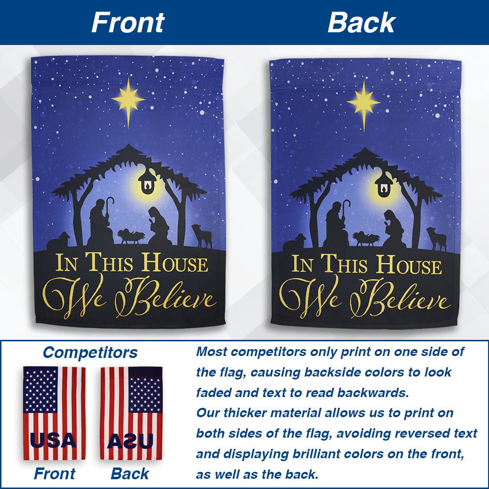 H&G Studios We Believe (Manger) 12x18in Garden Flag - Flags Importer