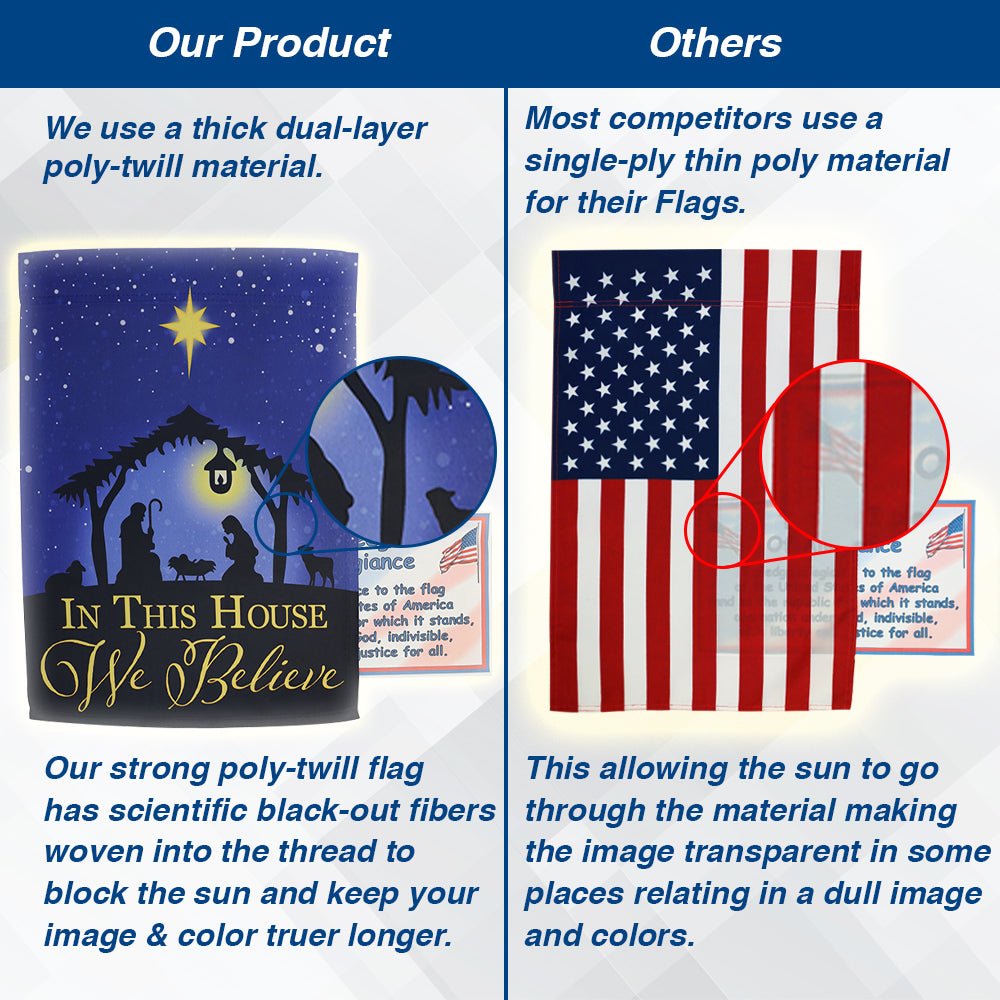 H&G Studios We Believe (Manger) 12x18in Garden Flag - Flags Importer