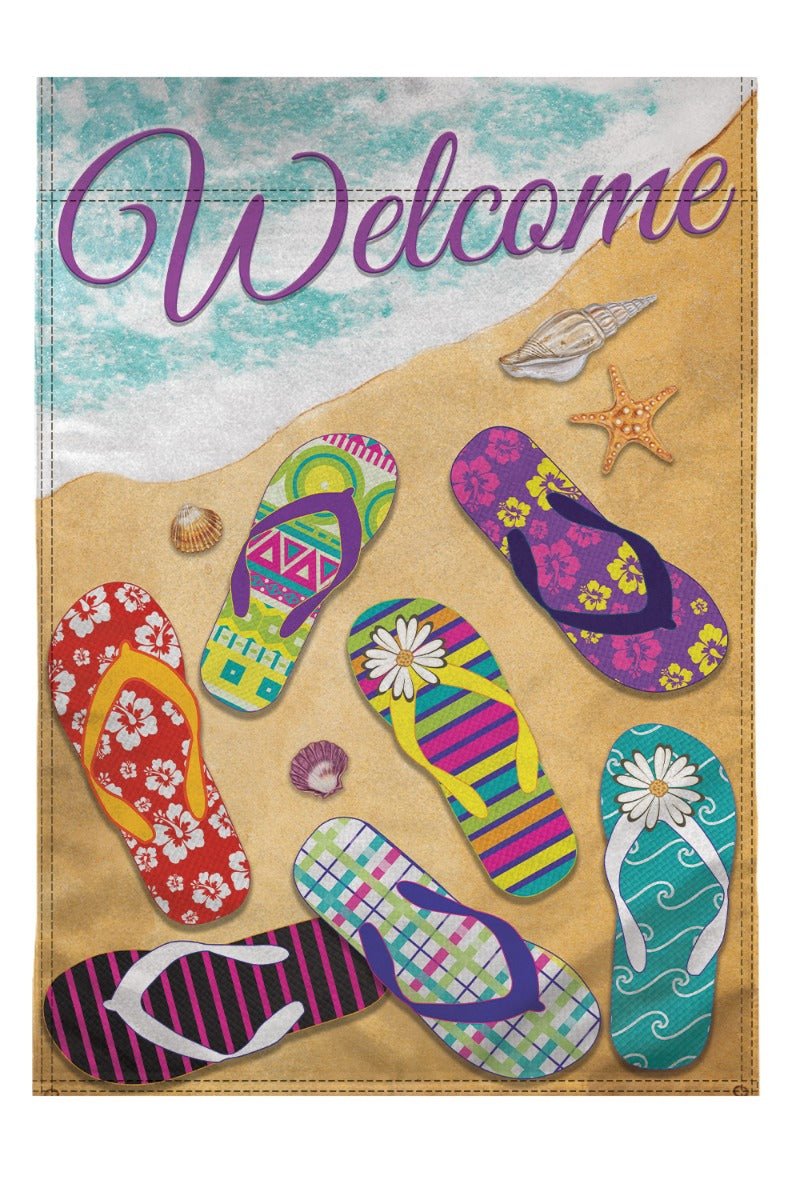 H&G Studios Welcome (Beach Sandals) 12x18in Garden Flag - Flags Importer