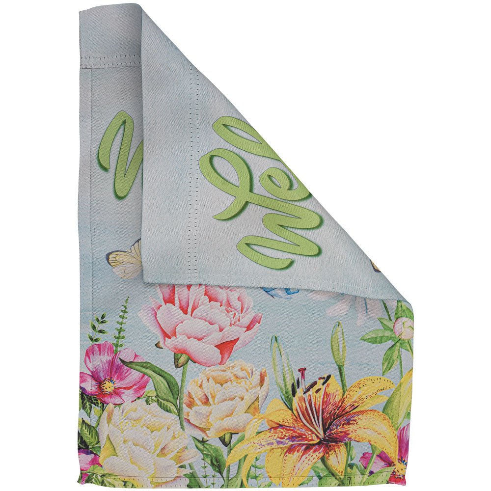 H&G Studios Welcome (Spring Flowers) 12x18in Garden Flag - Flags Importer