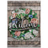 H&G Studios Welcome (Wreath Roses) 12x18in Garden Flag - Flags Importer