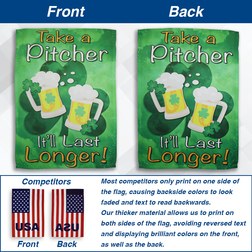 H&G Studios Take a Pitcher Printed Polyester Flag 12in by 18in Double Sided Printing