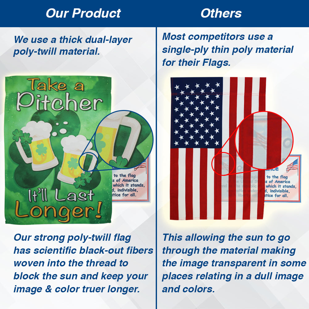 H&G Studios Take a Pitcher Printed Polyester Flag 12in by 18in Thick Material