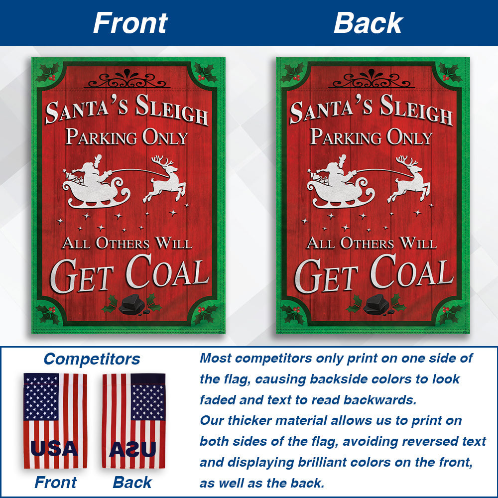 H&G Studios Santa's Parking Printed Polyester Flag 12in by 18in Double Sided Printing