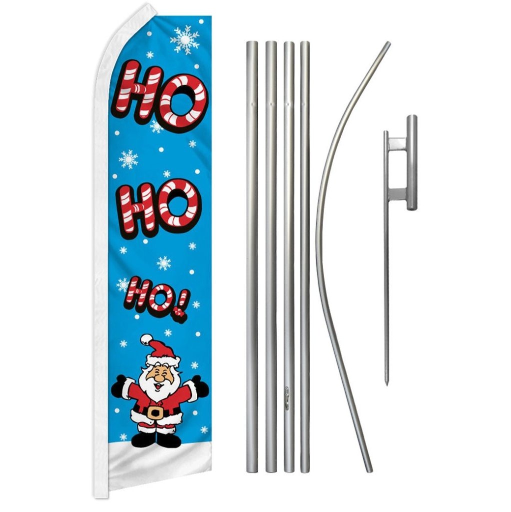 HoHoHo! (Blue) Super Flag & Pole Kit - Flags Importer