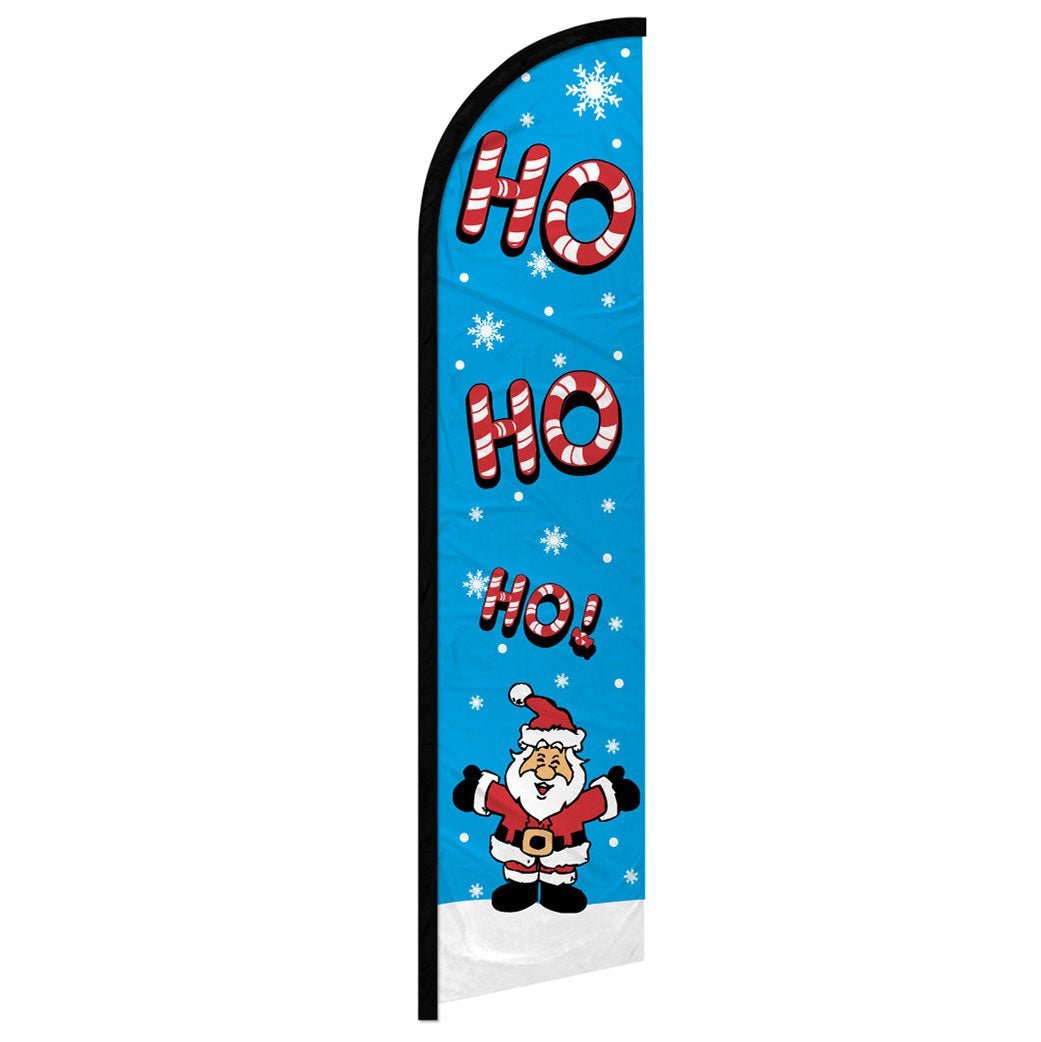 HoHoHo! (Blue) Windless Banner Flag - Flags Importer