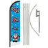 HoHoHo! (Blue) Windless Banner Flag & Pole Kit - Flags Importer