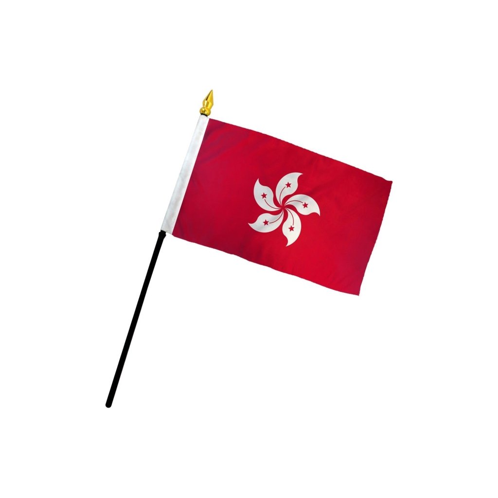 Hong Kong 4x6in Stick Flag - Flags Importer