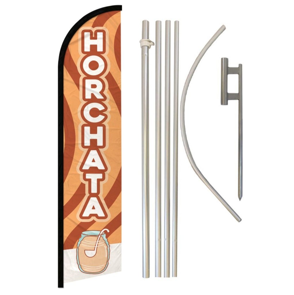 Horchata Windless Banner Flag & Pole Kit - Flags Importer