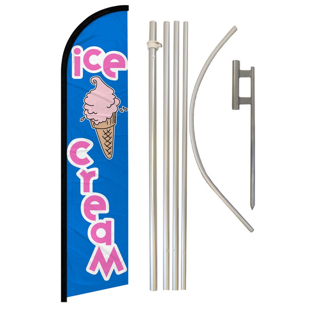 Ice Cream Windless Banner Flag & Pole Kit - Flags Importer