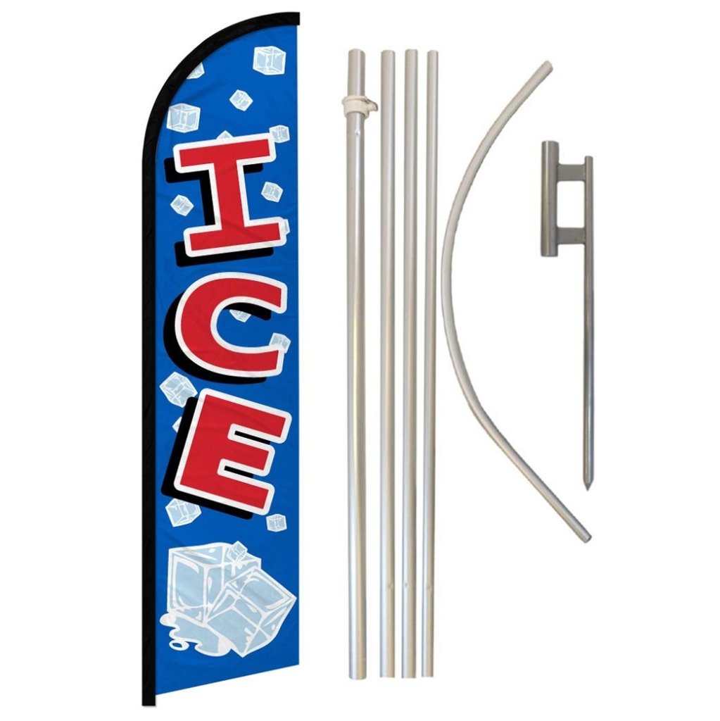 Ice Windless Banner Flag & Pole Kit - Flags Importer